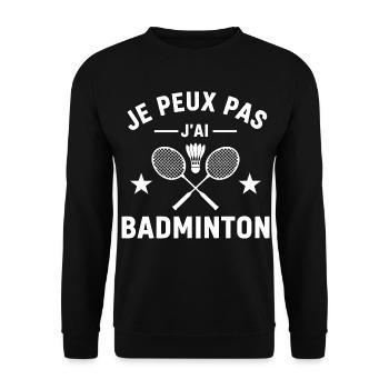 Ich kann nicht Badminton haben - Unisex Pullover - Schwarz - Vorne - Alina (178cm) & Michal (187cm)