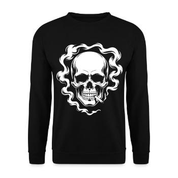 Conception du crâne fumant - Sweat-shirt Unisexe - noir - Devant - Alina (178cm) & Michal (187cm)