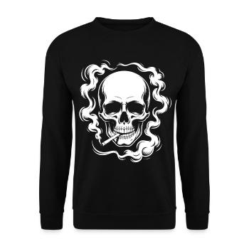 Conception du crâne fumant - Sweat-shirt Unisexe - noir - Devant - Alina (178cm) & Michal (187cm)