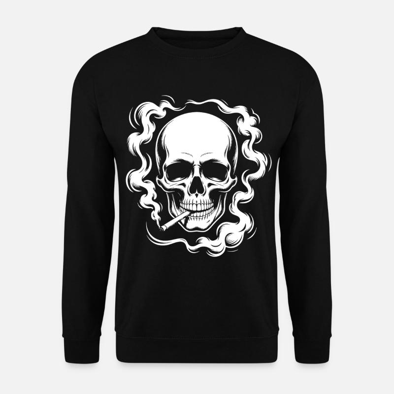 Smoking Skull Design - Unisex Sweatshirt - black