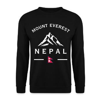 T-shirt avec le logo de la montagne Everest Nepal - Sweat-shirt Unisexe - noir - Devant - Alina (178cm) & Michal (187cm)