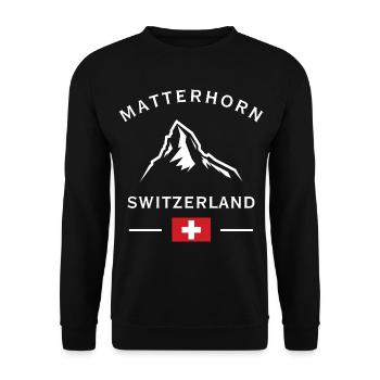 Matterhorn Alpen Schweiz Logo - Unisex Pullover - Schwarz - Vorne - Alina (178cm) & Michal (187cm)