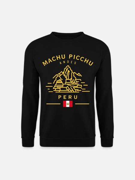 Machu Picchu Line Art Peru Design - Unisex Sweatshirt - black