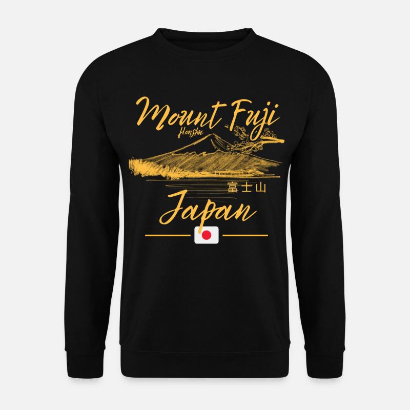Mount Fuji Sonnenmeer Design - Unisex Pullover - Schwarz
