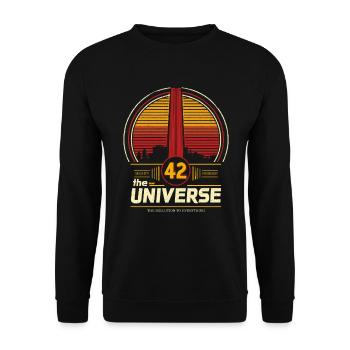 42 - Unisex Pullover - Schwarz - Vorne - Alina (178cm) & Michal (187cm)