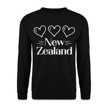 Cœur Nouvelle-Zélande Amour Nouvelle-Zélande - Sweat-shirt Unisexe - noir - Devant - Alina (178cm) & Michal (187cm)
