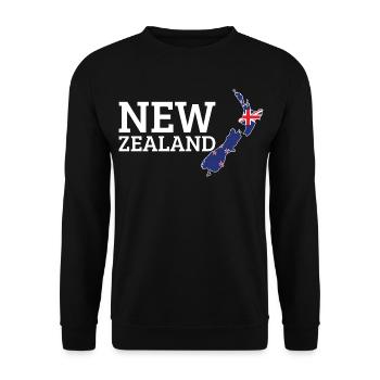 New Zealand Cool New Zealander Flag - Unisex Sweatshirt - black - Front - Alina (178cm) & Michal (187cm)