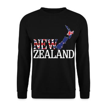 Carte terrestre de la Nouvelle-Zélande - Sweat-shirt Unisexe - noir - Devant - Alina (178cm) & Michal (187cm)