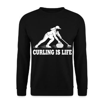 Curling Is Life Winter Sports Fan - Sweat-shirt Unisexe - noir - Devant - Alina (178cm) & Michal (187cm)