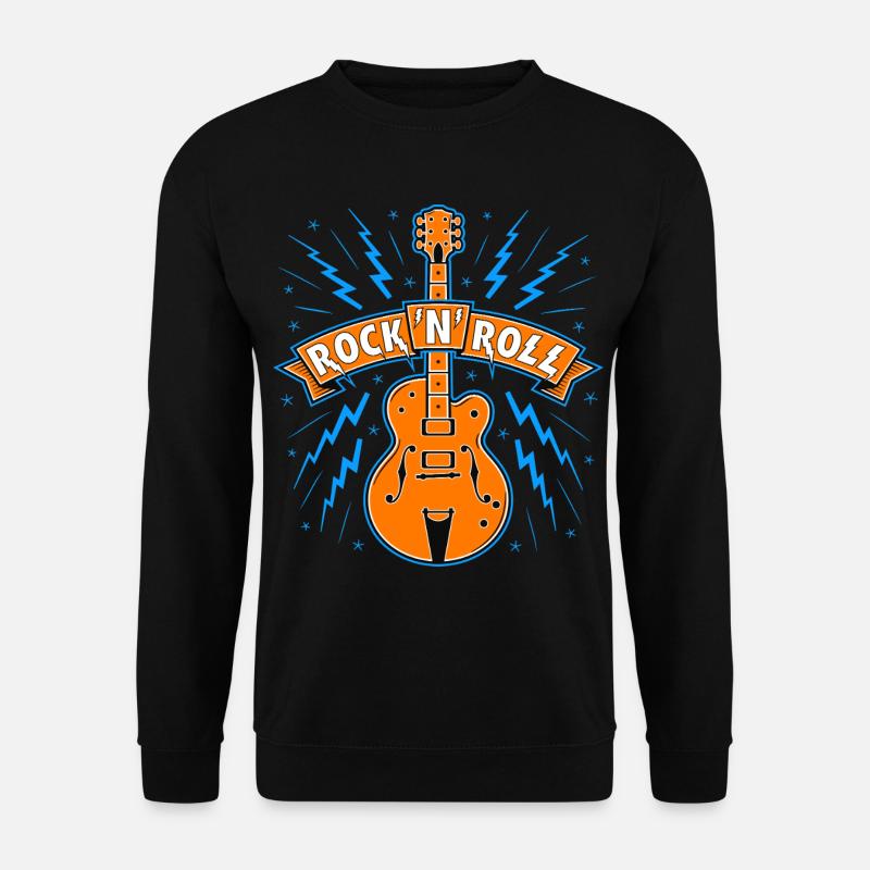 Rock'N'Roll-Banner mit Gitarre - Unisex Pullover - Schwarz