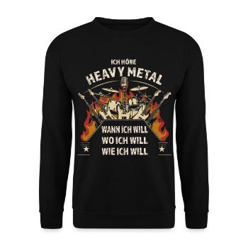 I listen to heavy metal whenever I want - Unisex Sweatshirt - black - Front - Alina (178cm) & Michal (187cm)