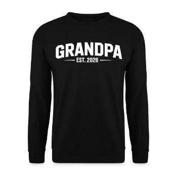 Opa 2026 T-Shirt – Werdender Großvater - Unisex Pullover - Schwarz - Vorne - Alina (178cm) & Michal (187cm)