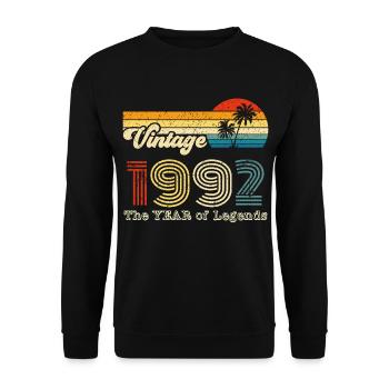 Millésime 1992 - Sweat-shirt Unisexe - noir - Devant - Alina (178cm) & Michal (187cm)