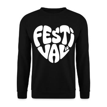 Festival 26 - Forme de cœur - Forme de cœur - Festival 2026 - Sweat-shirt Unisexe - noir - Devant - Alina (178cm) & Michal (187cm)