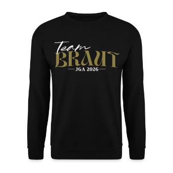 Junggesellinnenabschied 2026 Team Braut JGA Damen - Unisex Pullover - Schwarz - Vorne - Alina (178cm) & Michal (187cm)