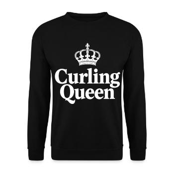 Curling Queen - Die Königin auf dem Eis - Unisex Sweatshirt - black - Front - Alina (178cm) & Michal (187cm)