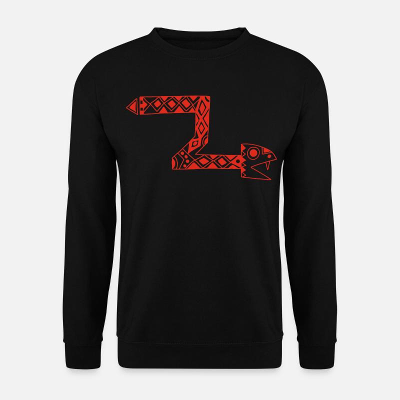 Rote Totem-Schlange - Unisex Pullover - Schwarz