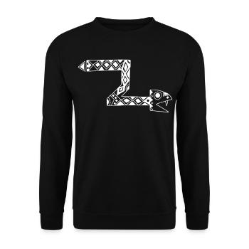 Weiße Totemschlange - Unisex Pullover - Schwarz - Vorne - Alina (178cm) & Michal (187cm)