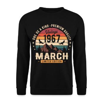 March 1967 59th Anniversary Gift March 1967 - Unisex Sweatshirt - black - Front - Alina (178cm) & Michal (187cm)