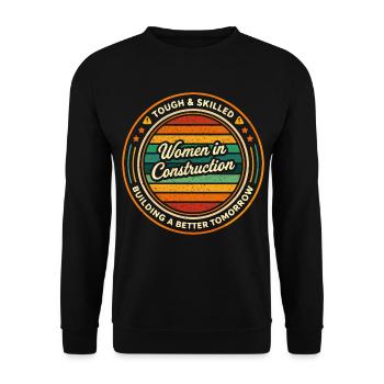 Women in Construction Strong and Competent - Unisex Sweatshirt - black - Front - Alina (178cm) & Michal (187cm)