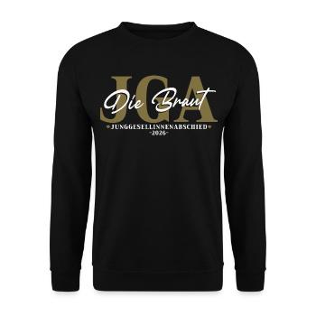 Braut - Junggesellinnenabschied 2026 JGA Damen - Unisex Pullover - Schwarz - Vorne - Alina (178cm) & Michal (187cm)