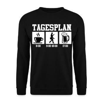 Postman DAILY SCHEDULE Parcel Deliverer Funny - Unisex Sweatshirt - black - Front - Alina (178cm) & Michal (187cm)