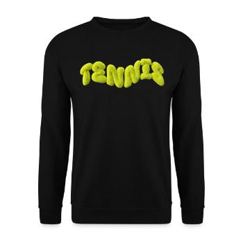 Chemise de tennis drôle de tennis duveteuse - Sweat-shirt Unisexe - noir - Devant - Alina (178cm) & Michal (187cm)