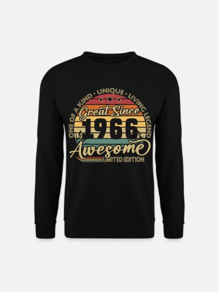 60. Geburtstag Geschenk 1966 Jahrgang Retro - Unisex Pullover - Schwarz