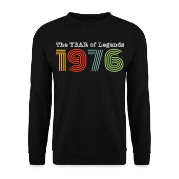 Vintage 1976 - Unisex Pullover - Schwarz - Vorne - Alina (178cm) & Michal (187cm)