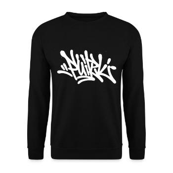 Tags : Spray pour graffiti, art urbain - Sweat-shirt Unisexe - noir - Devant - Alina (178cm) & Michal (187cm)