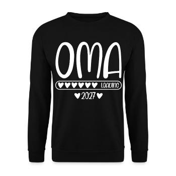 Oma 2027 loading - Unisex Pullover - Schwarz - Vorne - Alina (178cm) & Michal (187cm)