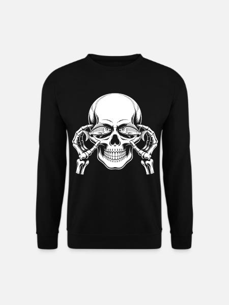 Skull motif with fish - Unisex Sweatshirt - black