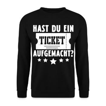 Science Coder HAST DU EIN TICKET AUFGEMACHT LUSTIG - Unisex Pullover - Schwarz - Vorne - Alina (178cm) & Michal (187cm)