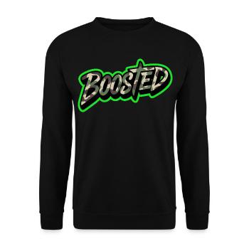 Boosted Tuning Scene Streetwear Shirt Sticker - Unisex Sweatshirt - black - Front - Alina (178cm) & Michal (187cm)