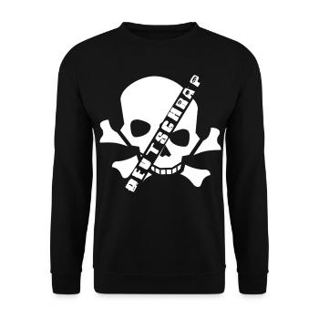 Deutschrap_hip_hop_rapper_gangster_white - Unisex Pullover - Schwarz - Vorne - Alina (178cm) & Michal (187cm)