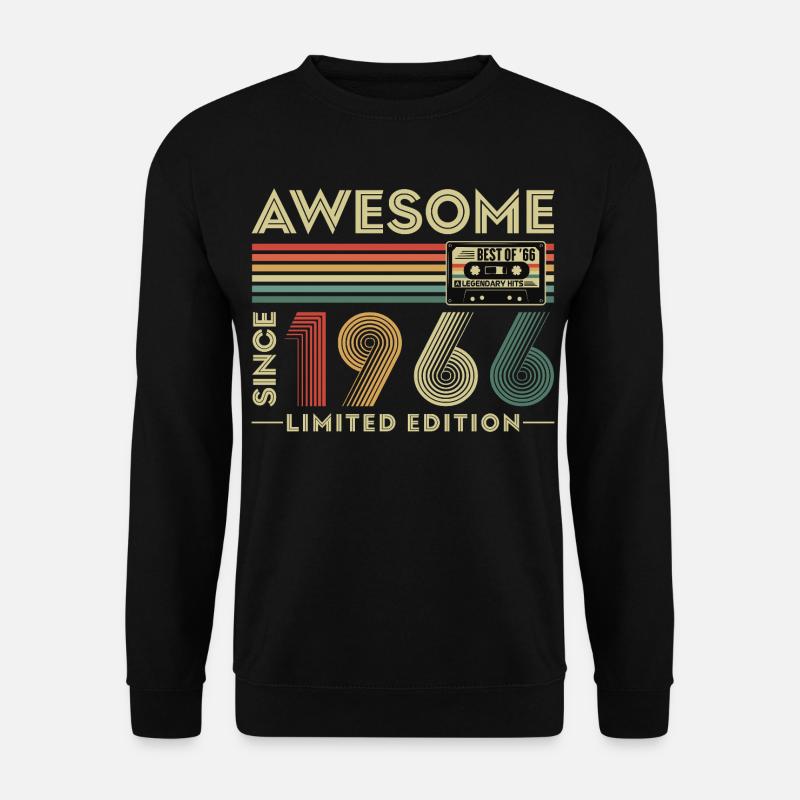 60. Geburtstag Geschenk 1966 Jahrgang Retro - Unisex Pullover - Schwarz