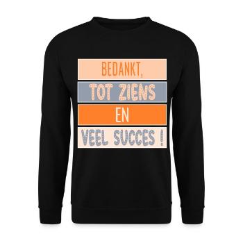 Thanks - Good luck - Unisex Sweatshirt - black - Front - Alina (178cm) & Michal (187cm)