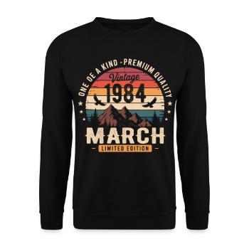 March 1984 42nd Anniversary Gift March 1984 - Unisex Sweatshirt - black - Front - Alina (178cm) & Michal (187cm)