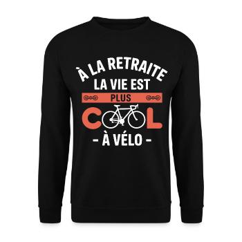 Retirement Life Is Cooler Bike Gift Bike - Unisex Sweatshirt - black - Front - Alina (178cm) & Michal (187cm)