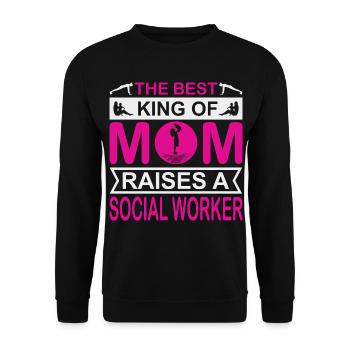 The Best Kind of Mom Raises a Social Worker - Unisex Sweatshirt - black - Front - Alina (178cm) & Michal (187cm)