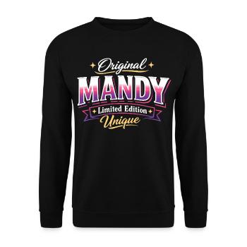 Mandy Original Limited Edition Unique - Unisex Pullover - Schwarz - Vorne - Alina (178cm) & Michal (187cm)