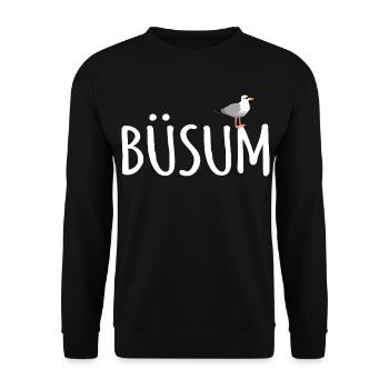 Büsum Möwe - Unisex Pullover - Schwarz - Vorne - Alina (178cm) & Michal (187cm)