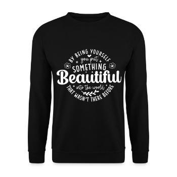 En étant soi-même, vous ajoutez de la beauté au monde - Sweat-shirt Unisexe - noir - Devant - Alina (178cm) & Michal (187cm)