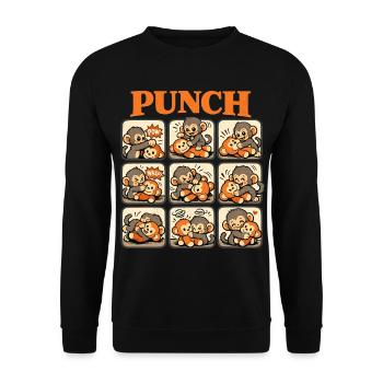 Monkey Cooler Punch Cute Baby Monkey - Unisex Sweatshirt - black - Front - Alina (178cm) & Michal (187cm)