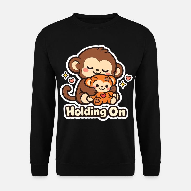 Punch Macaque Holding On - Unisex Sweatshirt - black