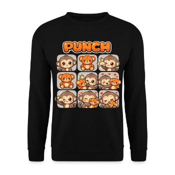 Monkey Cute Baby Fist Punch Gift - Unisex Sweatshirt - black - Front - Alina (178cm) & Michal (187cm)