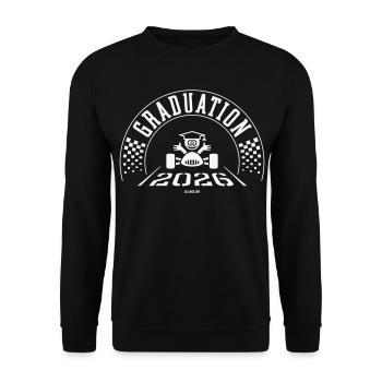 Remise des diplômes 2026 - L’école est terminée - Ligne d’arrivée - W - Sweat-shirt Unisexe - noir - Devant - Alina (178cm) & Michal (187cm)