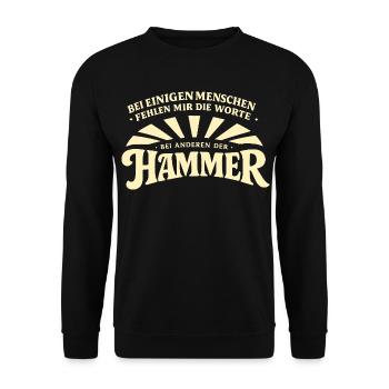 Bei_manchen_menschen_fehlt_mir_der_Hammer - Unisex Pullover - Schwarz - Vorne - Alina (178cm) & Michal (187cm)