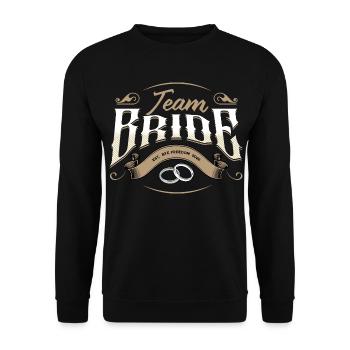 Team Bride 2026 - Unisex Sweatshirt - black - Front - Alina (178cm) & Michal (187cm)