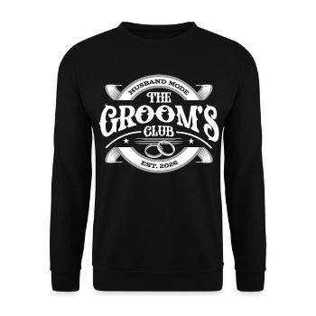 Grooms Club 2026 Bachelor Party - Unisex Sweatshirt - black - Front - Alina (178cm) & Michal (187cm)
